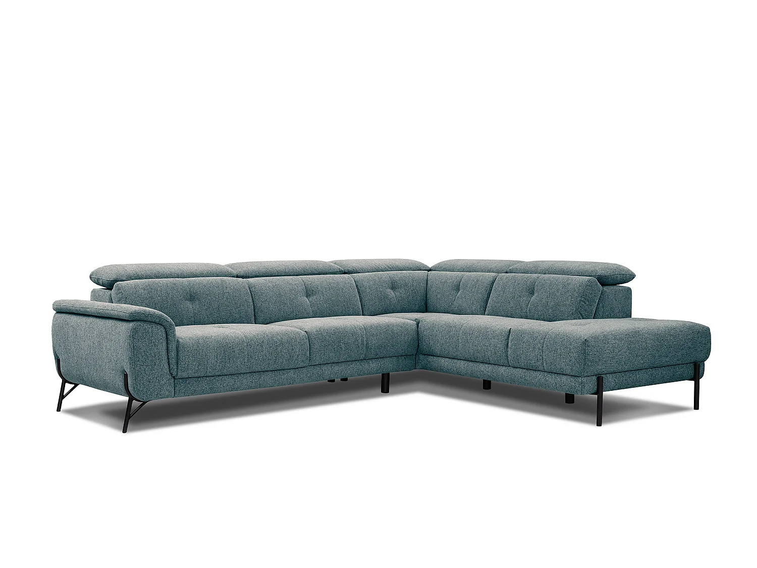 AVENA Ecksofa 5-Sitzer rechts mit verstellbare Kopfstützen, mint