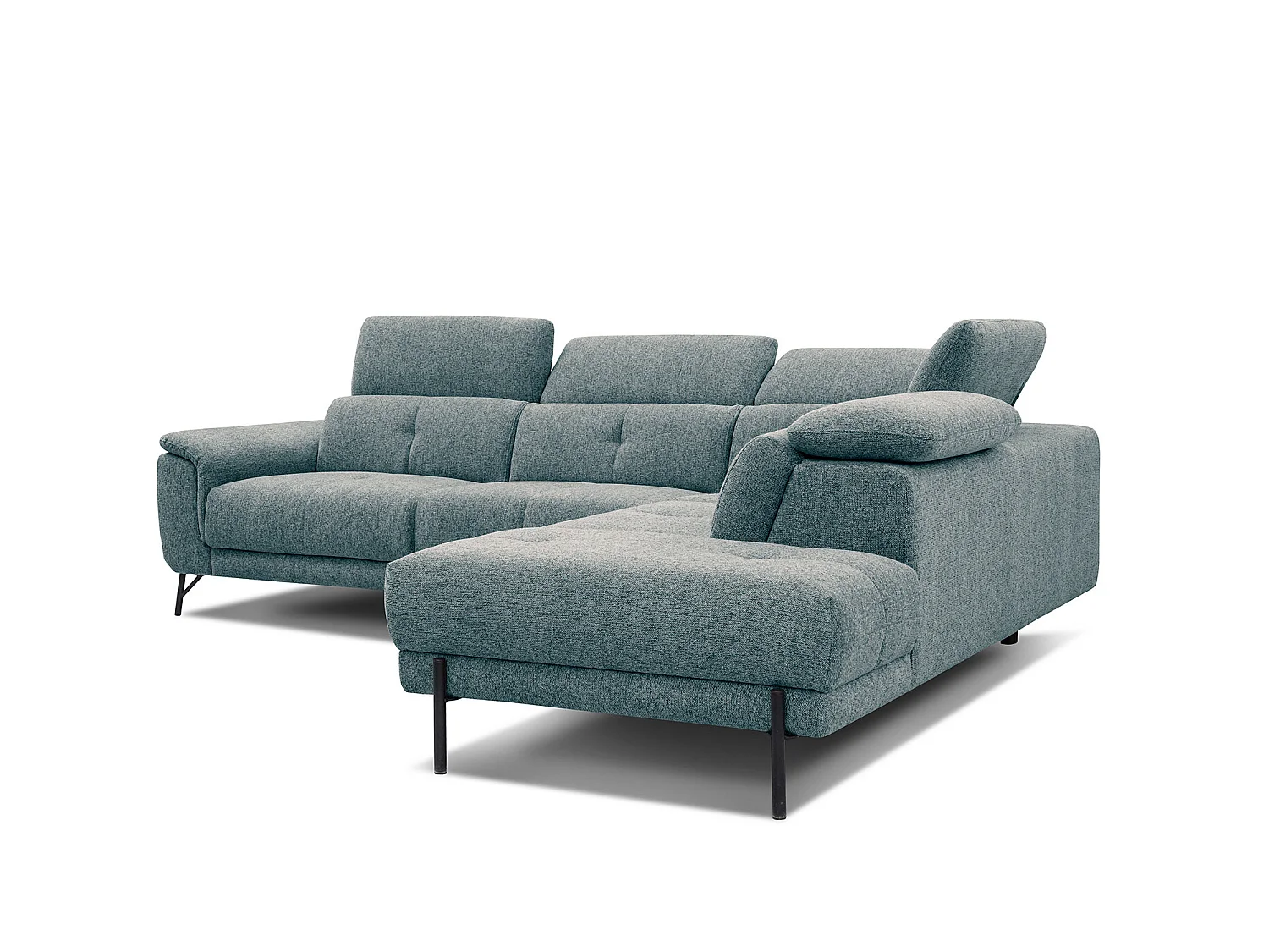 AVENA Ecksofa 5-Sitzer rechts mit verstellbare Kopfstützen, mint