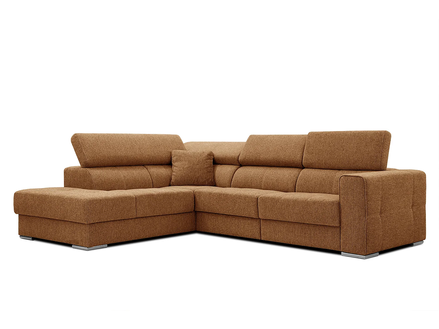 QUARTZ Ecksofa 5-Sitzer links, orange