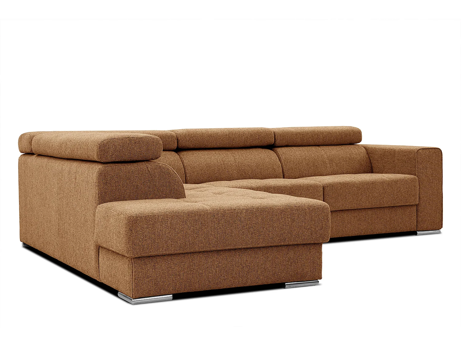 QUARTZ Ecksofa 5-Sitzer links, orange