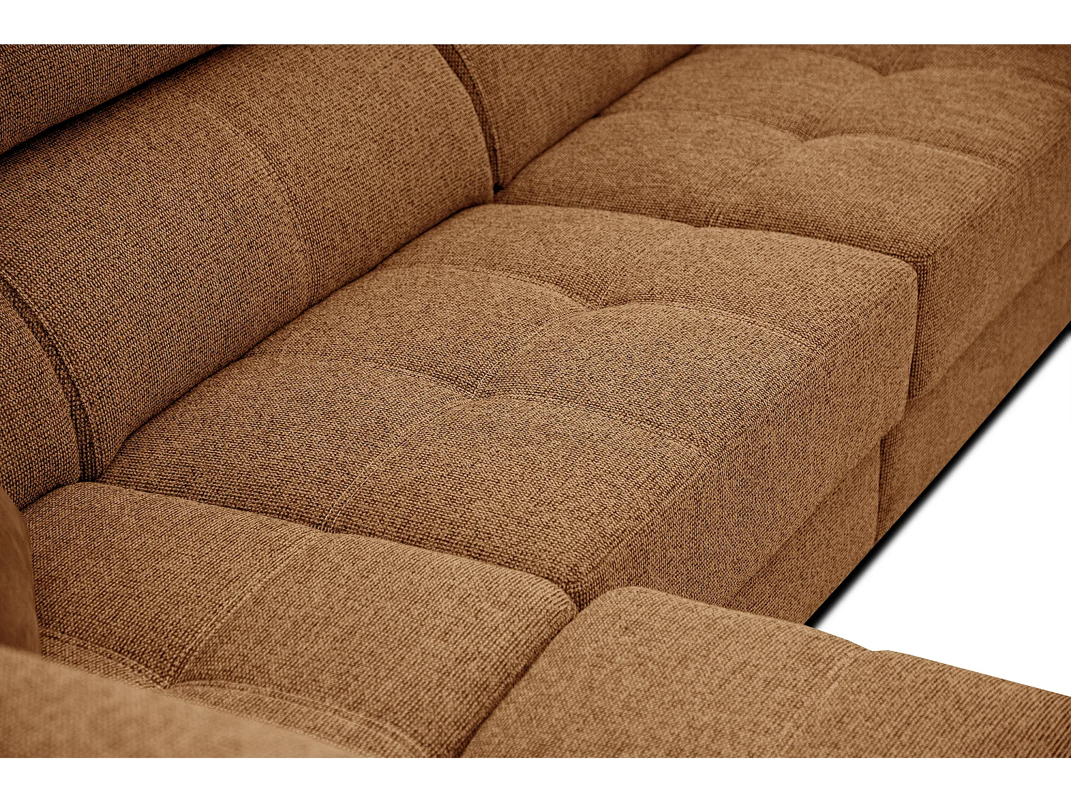 QUARTZ Ecksofa 5-Sitzer links, orange