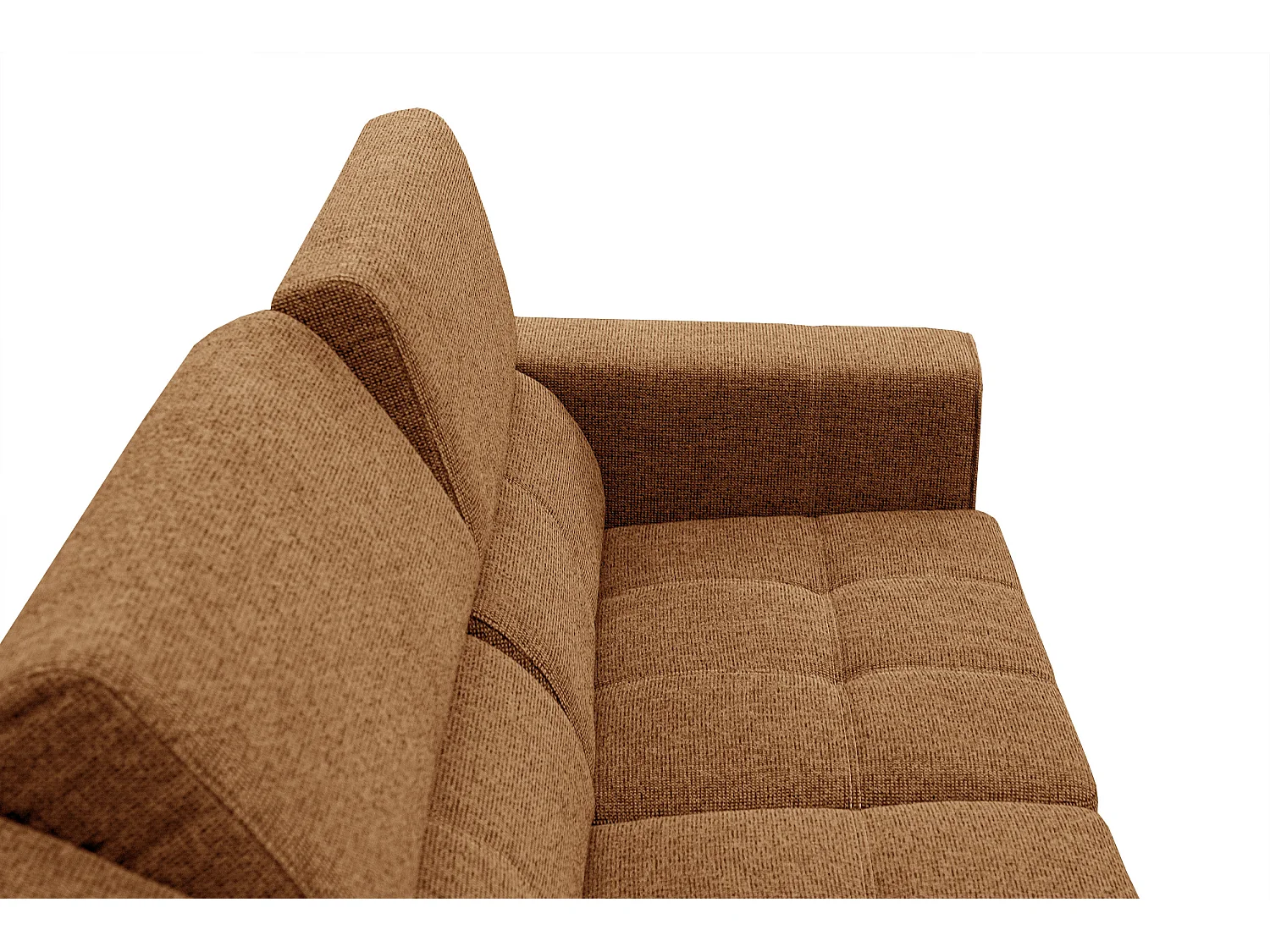 QUARTZ Ecksofa 5-Sitzer links, orange