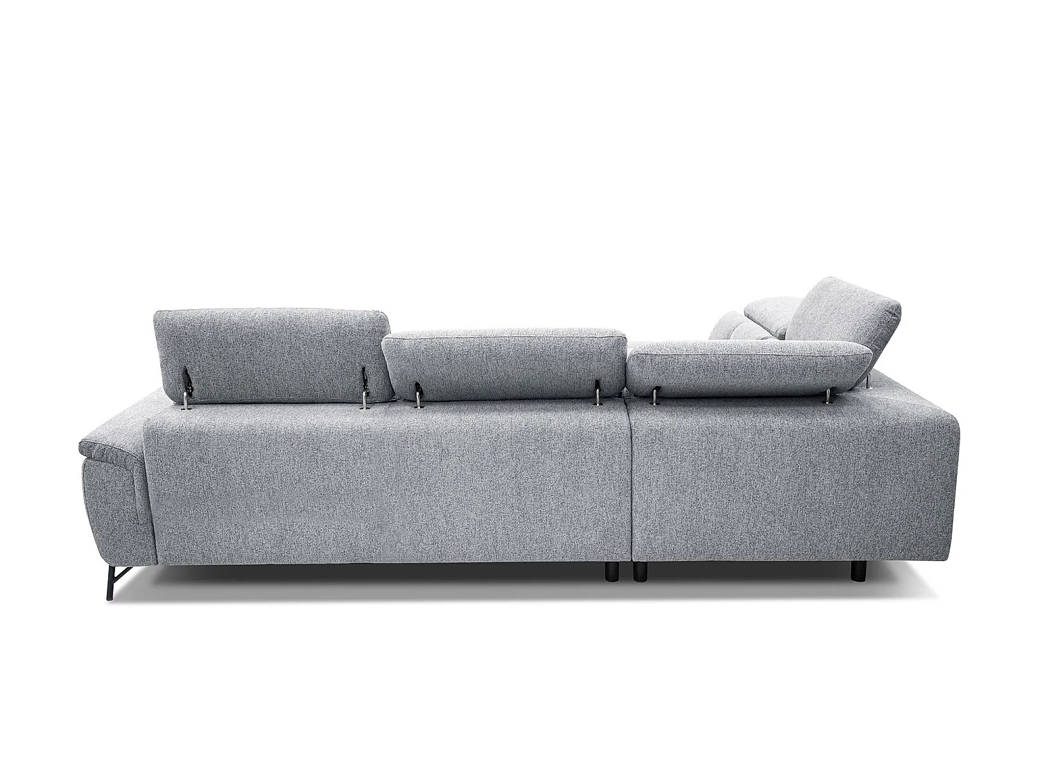 AVENA Ecksofa 5-Sitzer links mit verstellbare Kopfstützen, silbergrau