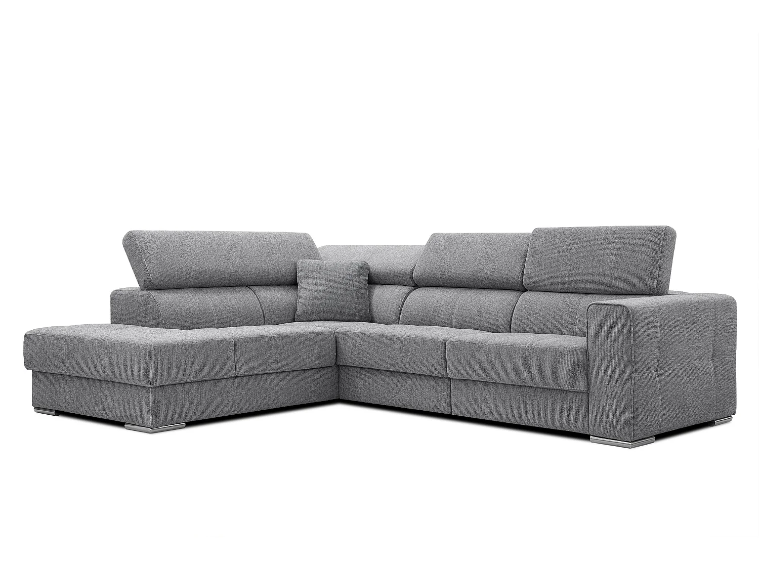 QUARTZ Ecksofa 5-Sitzer links, grau