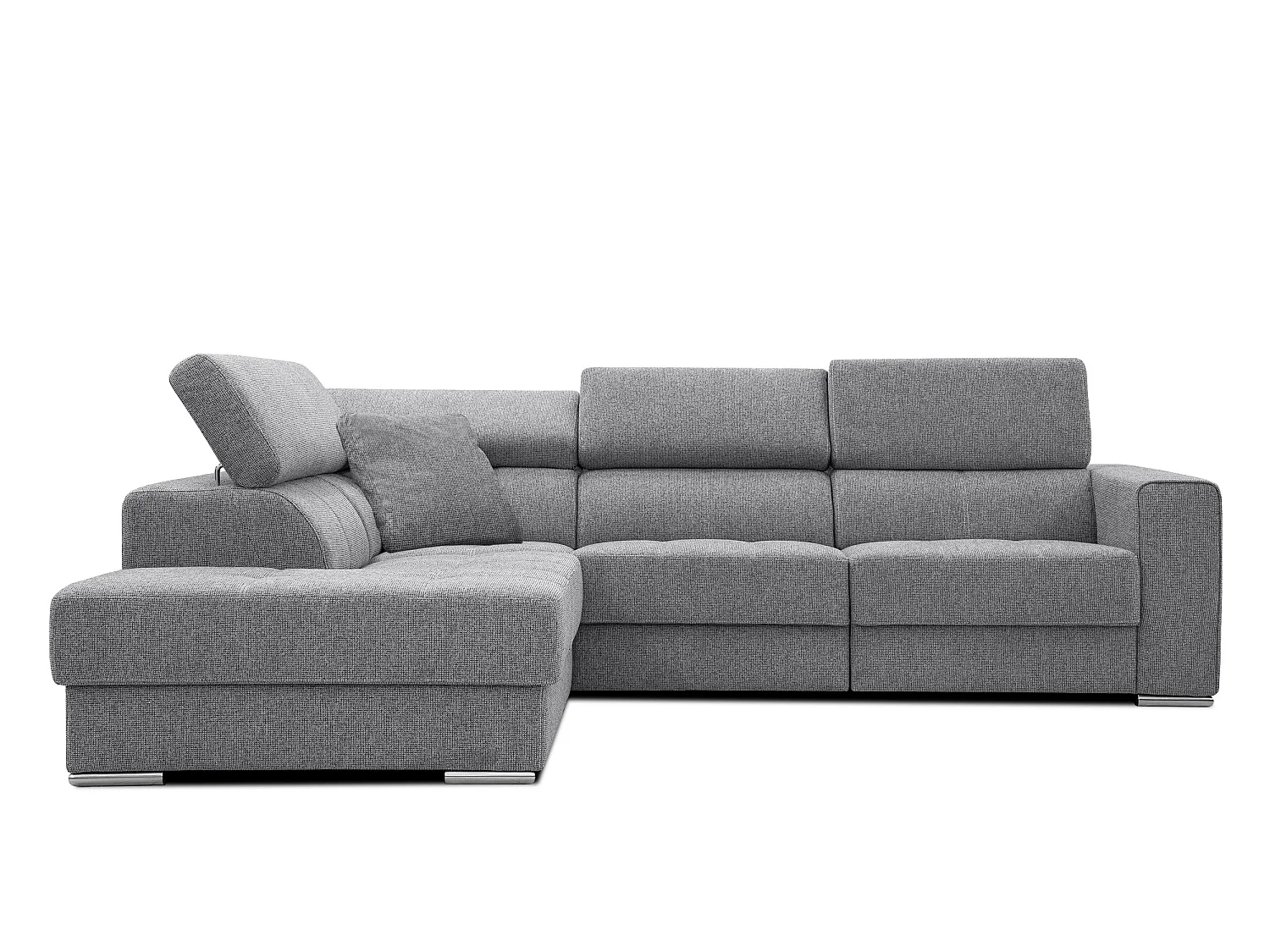 QUARTZ Ecksofa 5-Sitzer links, grau