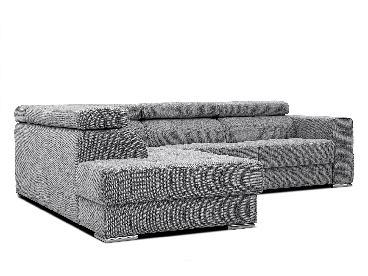 QUARTZ Ecksofa 5-Sitzer links, grau