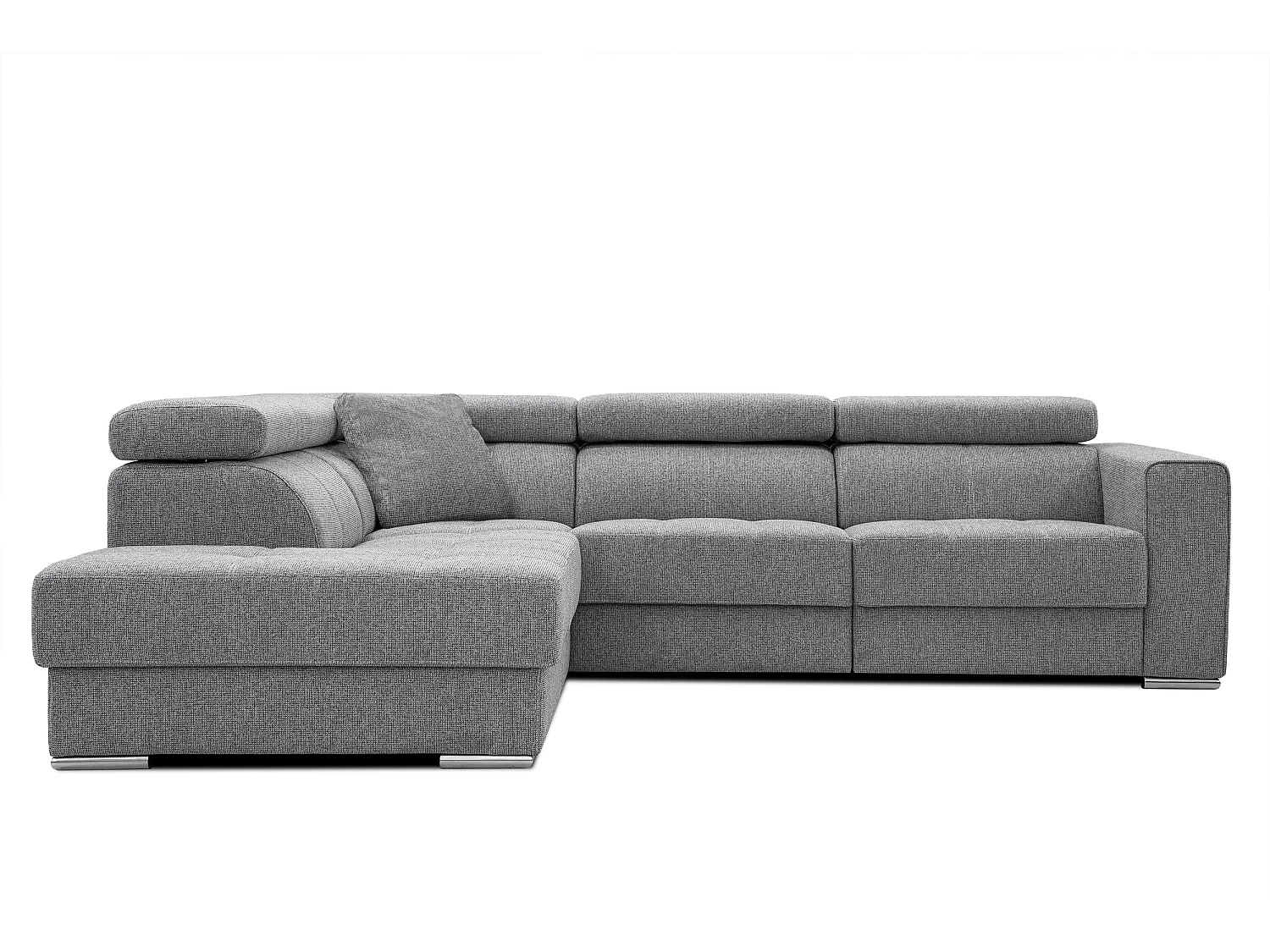 QUARTZ Ecksofa 5-Sitzer links, grau