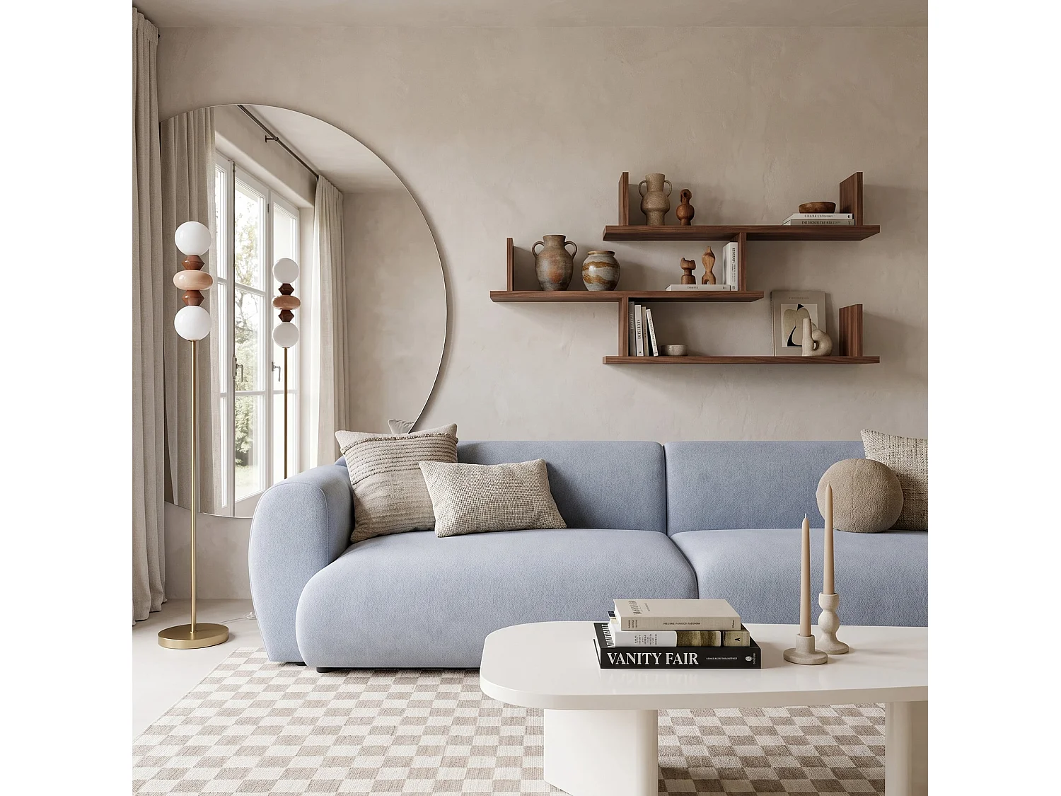 Mensola da parete con 3 ripiani - 119 cm - effetto rovere - Kassi