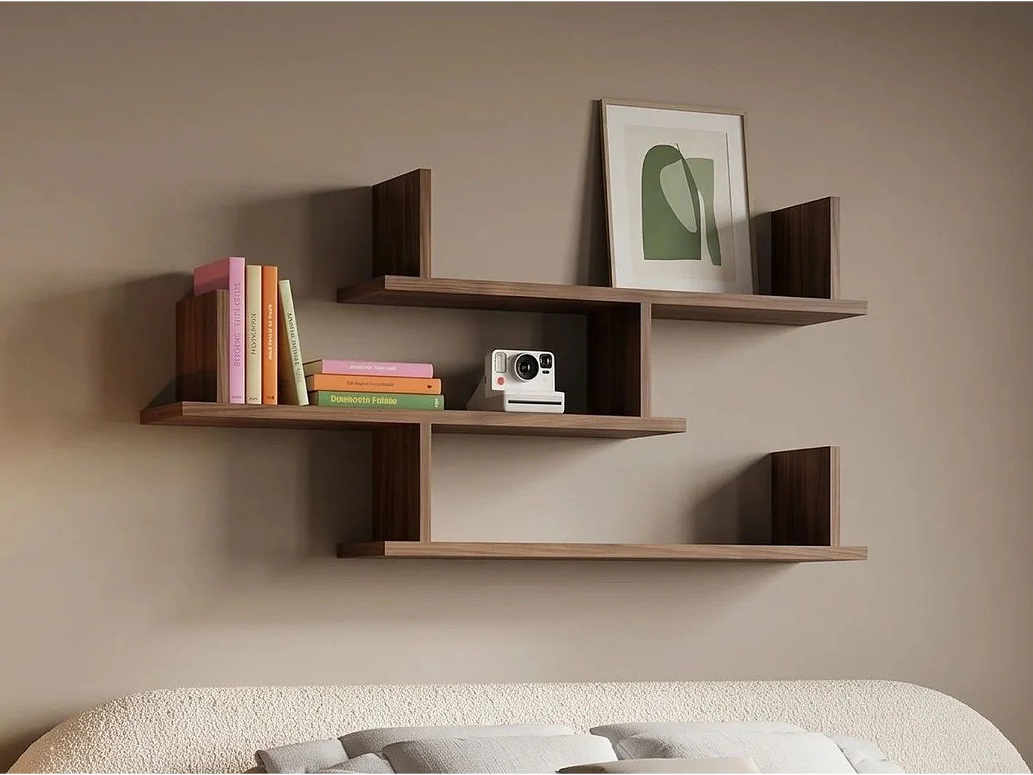 Mensola da parete con 3 ripiani - 119 cm - effetto rovere - Kassi
