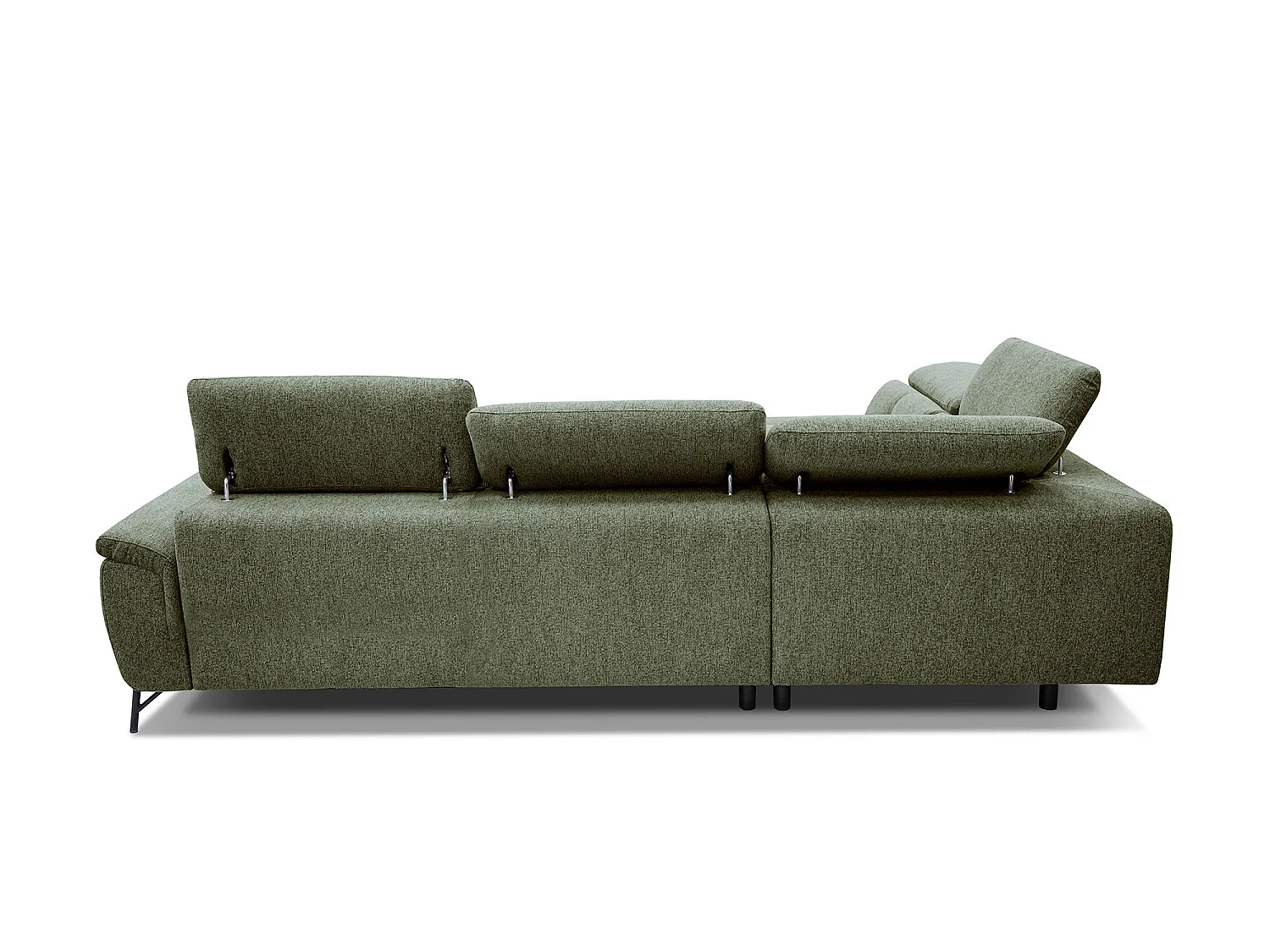 AVENA Ecksofa 5-Sitzer links mit verstellbare Kopfstützen, olive