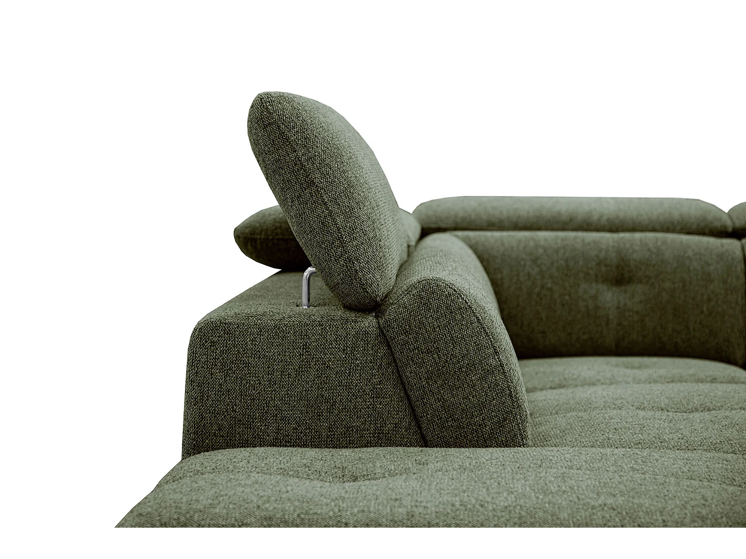 AVENA Ecksofa 5-Sitzer links mit verstellbare Kopfstützen, olive
