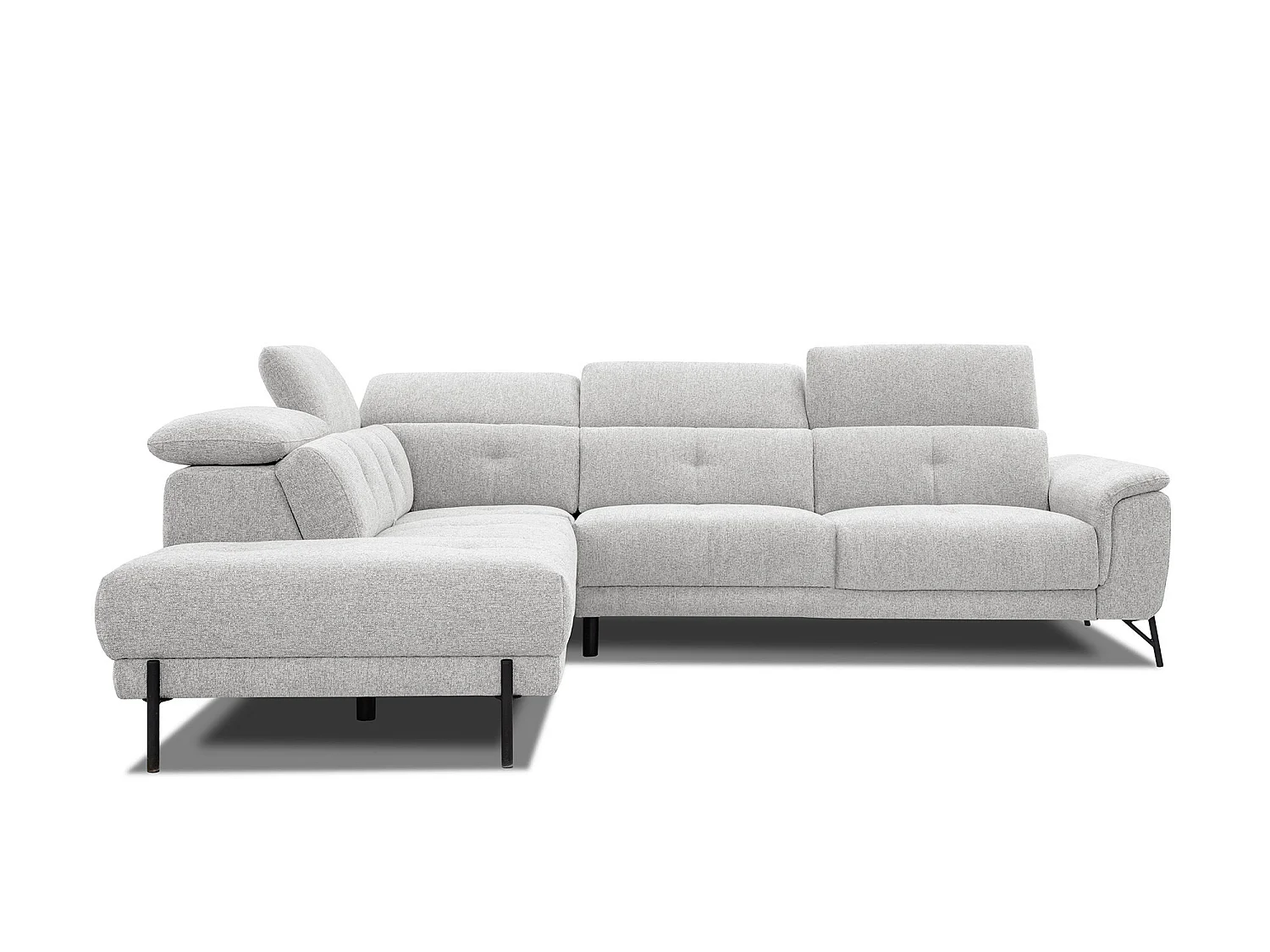 AVENA Ecksofa 5-Sitzer mit verstellbare Kopfstützen, creme