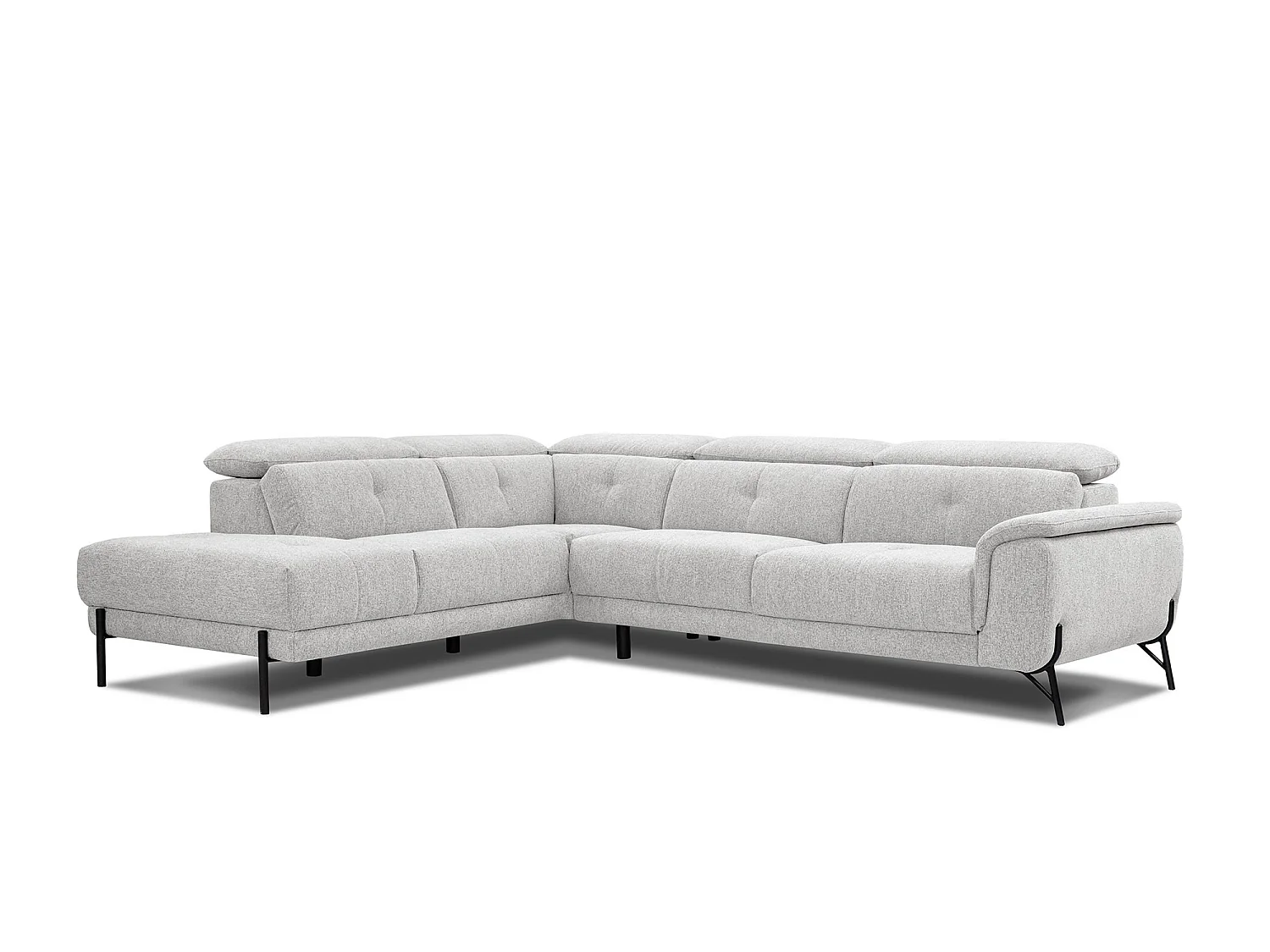 AVENA Ecksofa 5-Sitzer mit verstellbare Kopfstützen, creme