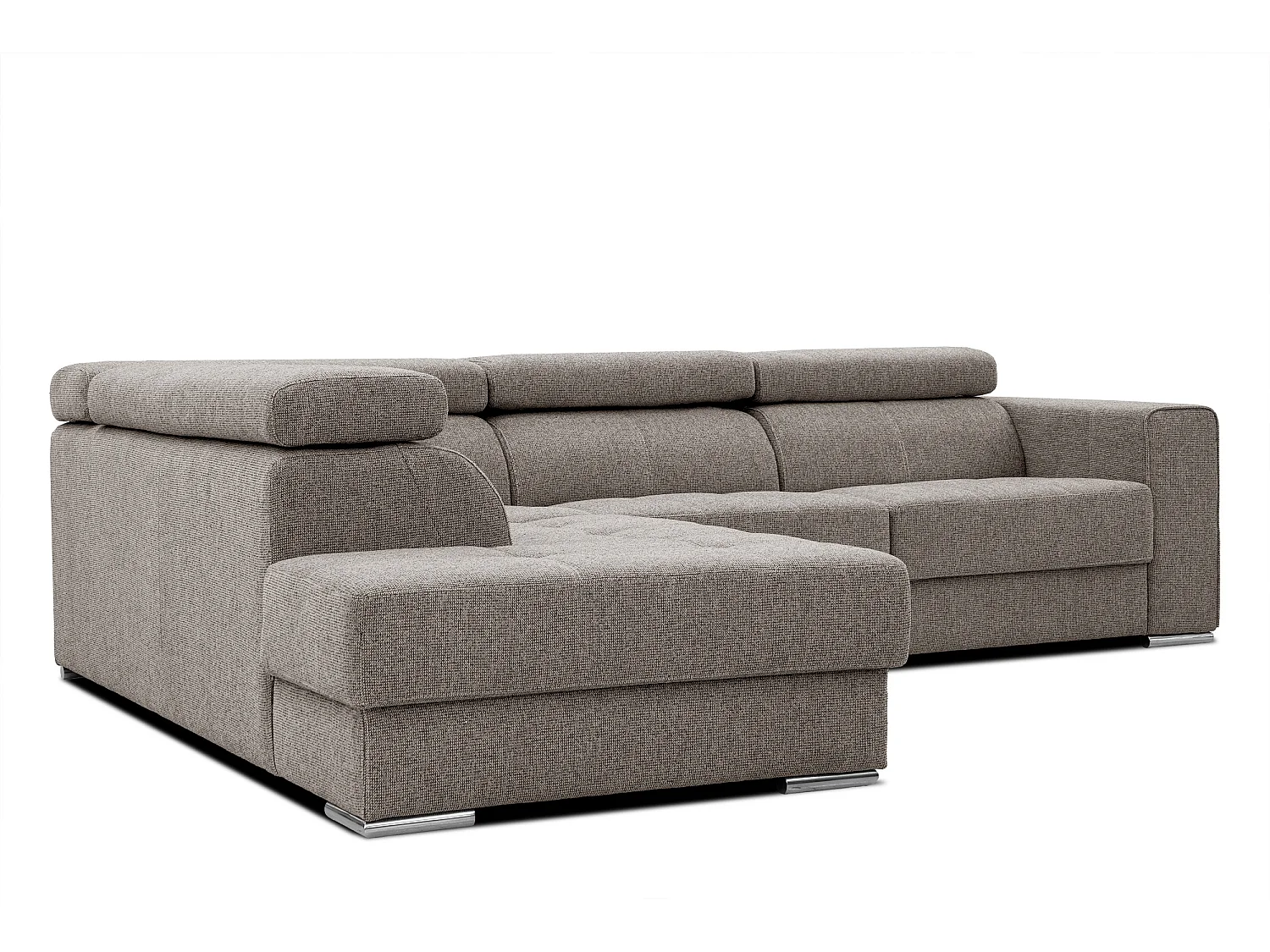 QUARTZ Ecksofa 5-Sitzer links, taupe