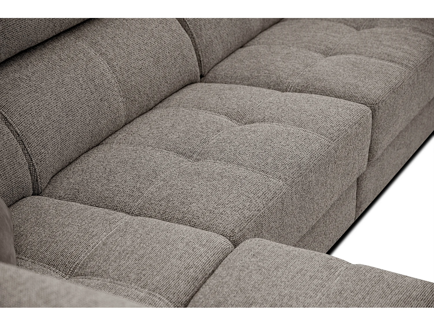 QUARTZ Ecksofa 5-Sitzer links, taupe