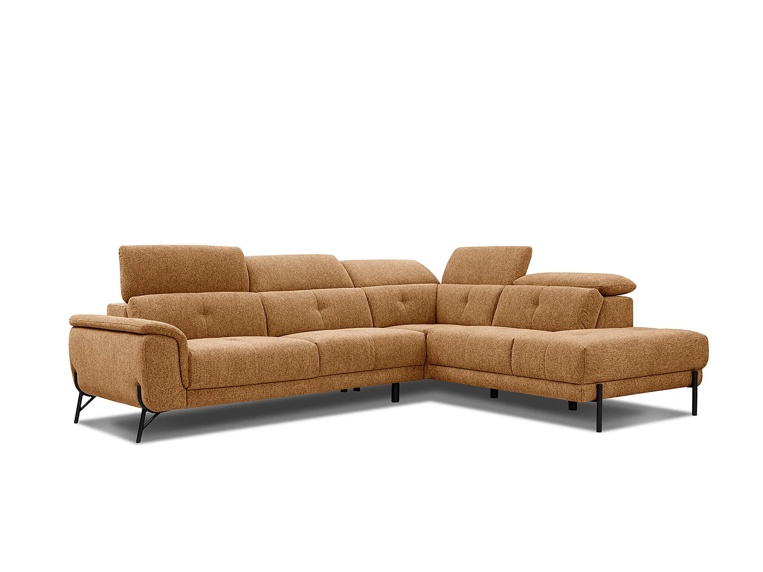 AVENA Ecksofa 5-Sitzer rechts mit verstellbare Kopfstützen, orange
