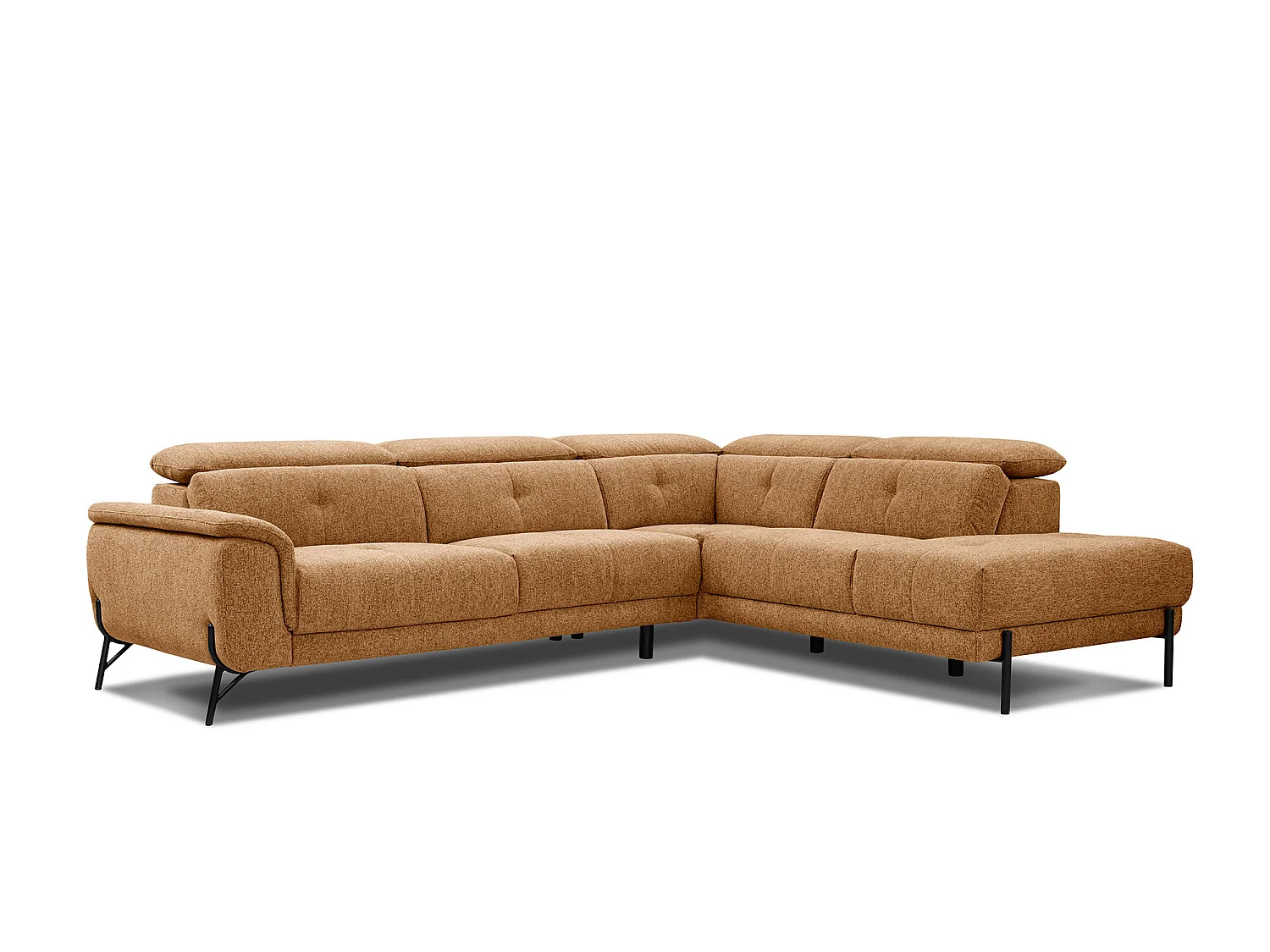 AVENA Ecksofa 5-Sitzer rechts mit verstellbare Kopfstützen, orange