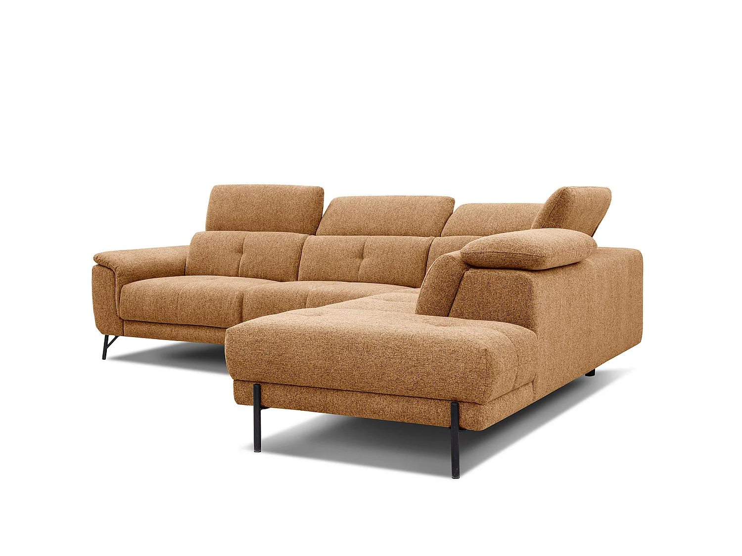 AVENA Ecksofa 5-Sitzer rechts mit verstellbare Kopfstützen, orange