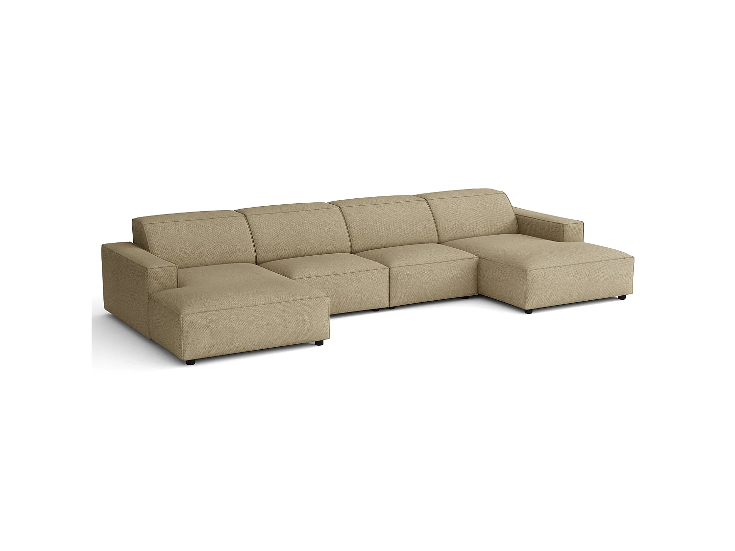 Canapé d'angle - 368 cm - Chenille Beige foncé - Sellmo