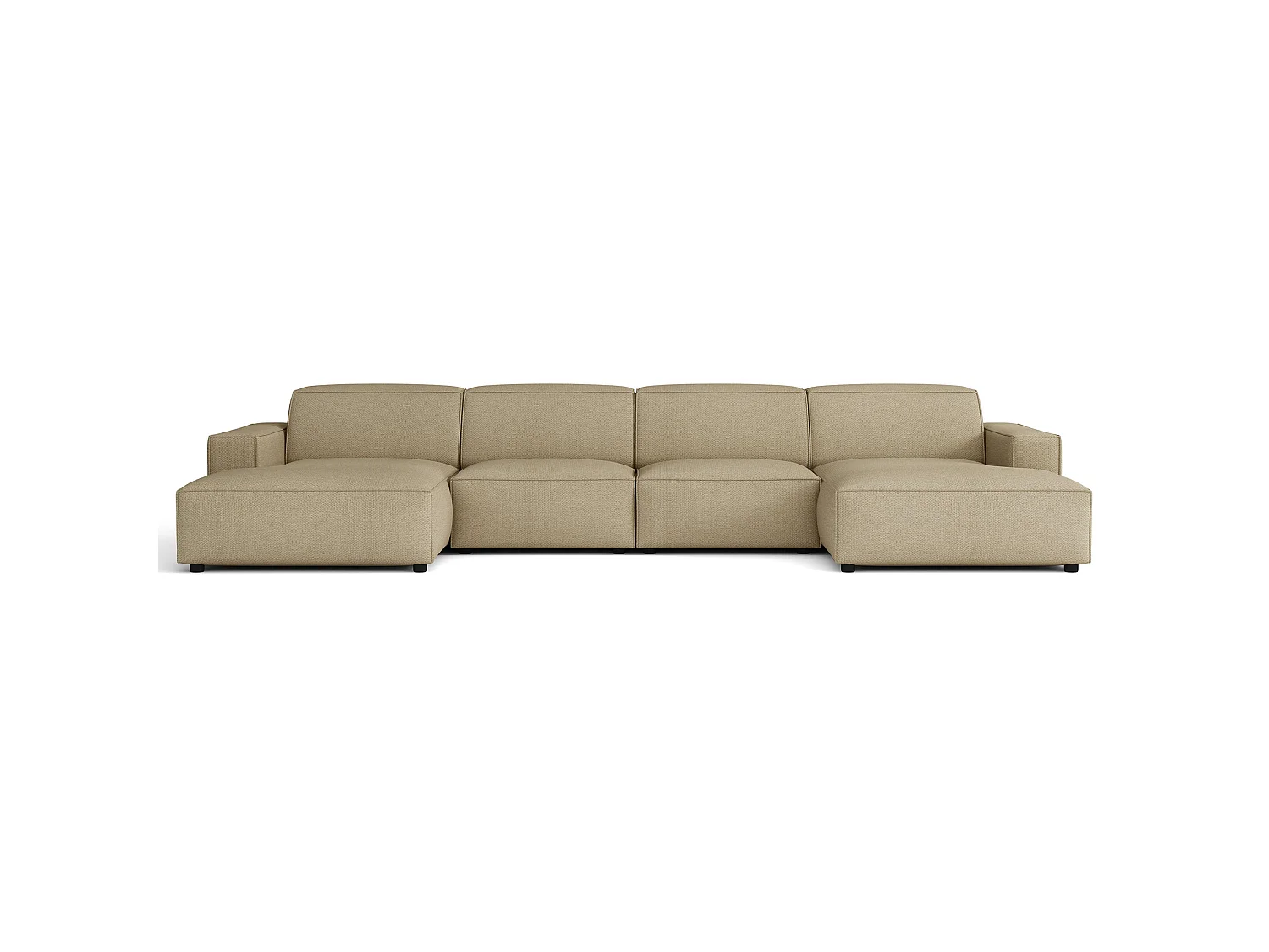 Canapé d'angle - 368 cm - Chenille Beige foncé - Sellmo