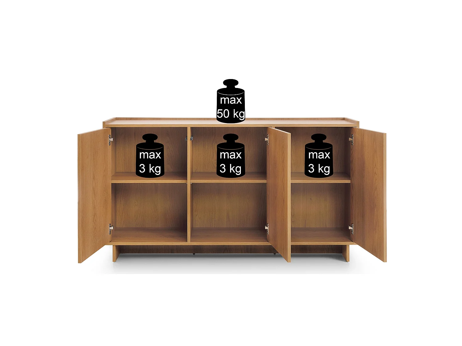 Credenza - 147 cm - effetto rovere - Yasumi
