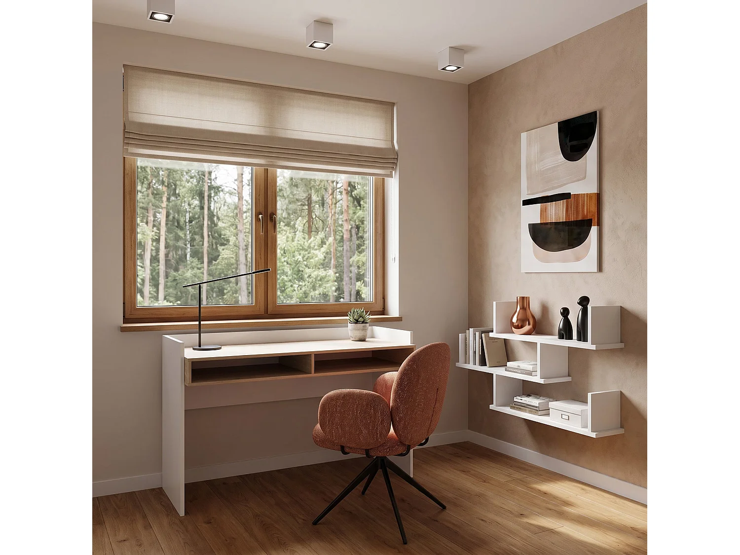 Étagère à trois niveaux - 119 cm - Blanc - Kassi