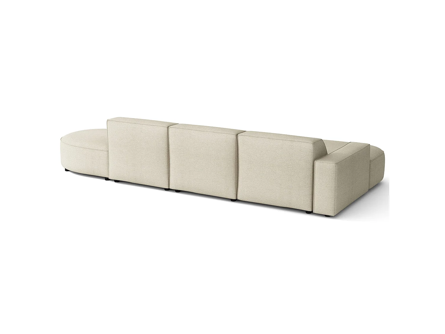 Hoekbank 3-zits, linkeropstelling, chenille crème, 358 cm – Sallmo