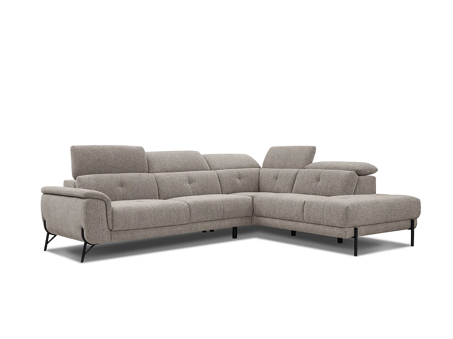 AVENA Ecksofa 5-Sitzer rechts mit verstellbare Kopfstützen, taupe