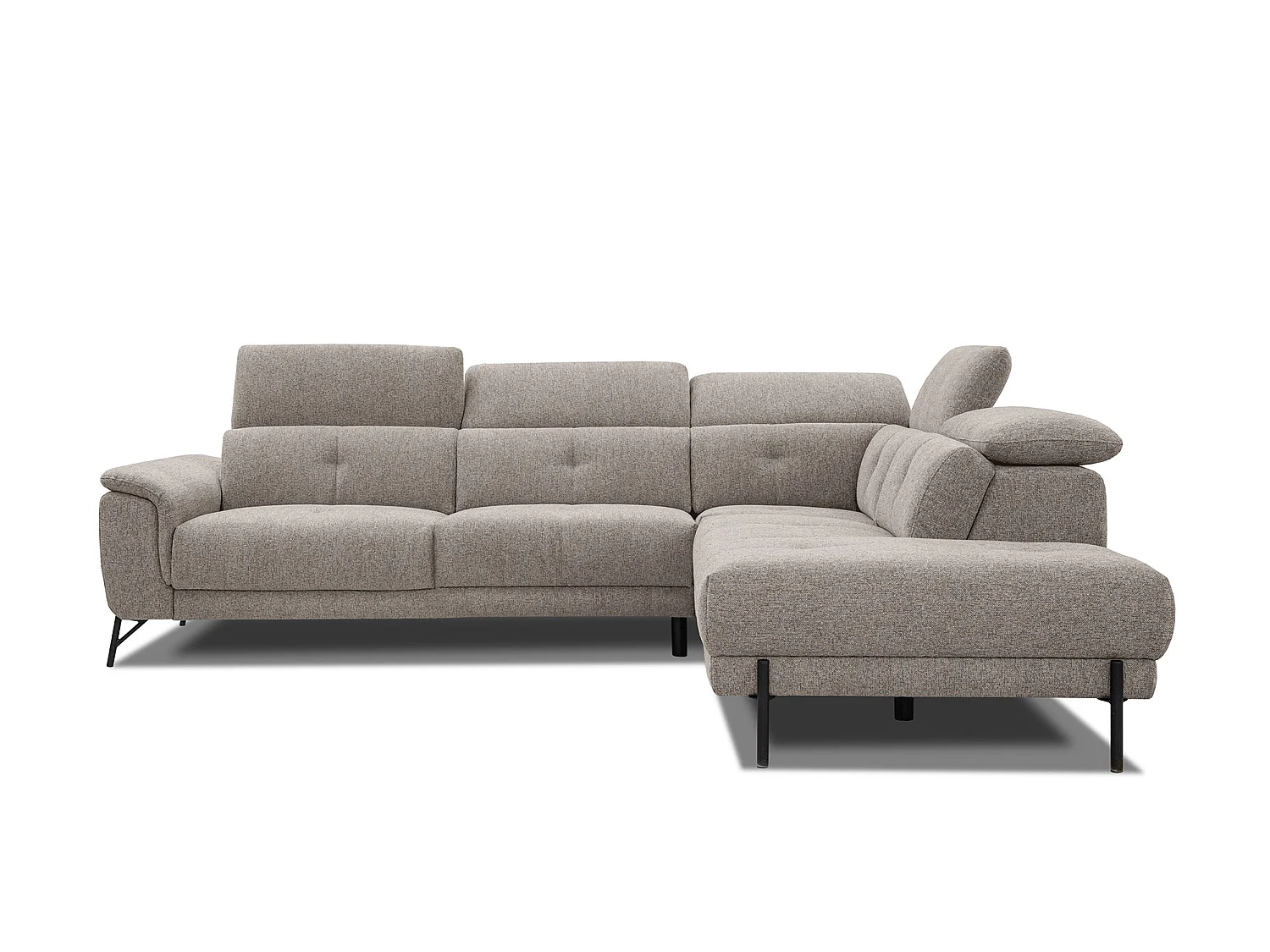 AVENA Ecksofa 5-Sitzer rechts mit verstellbare Kopfstützen, taupe
