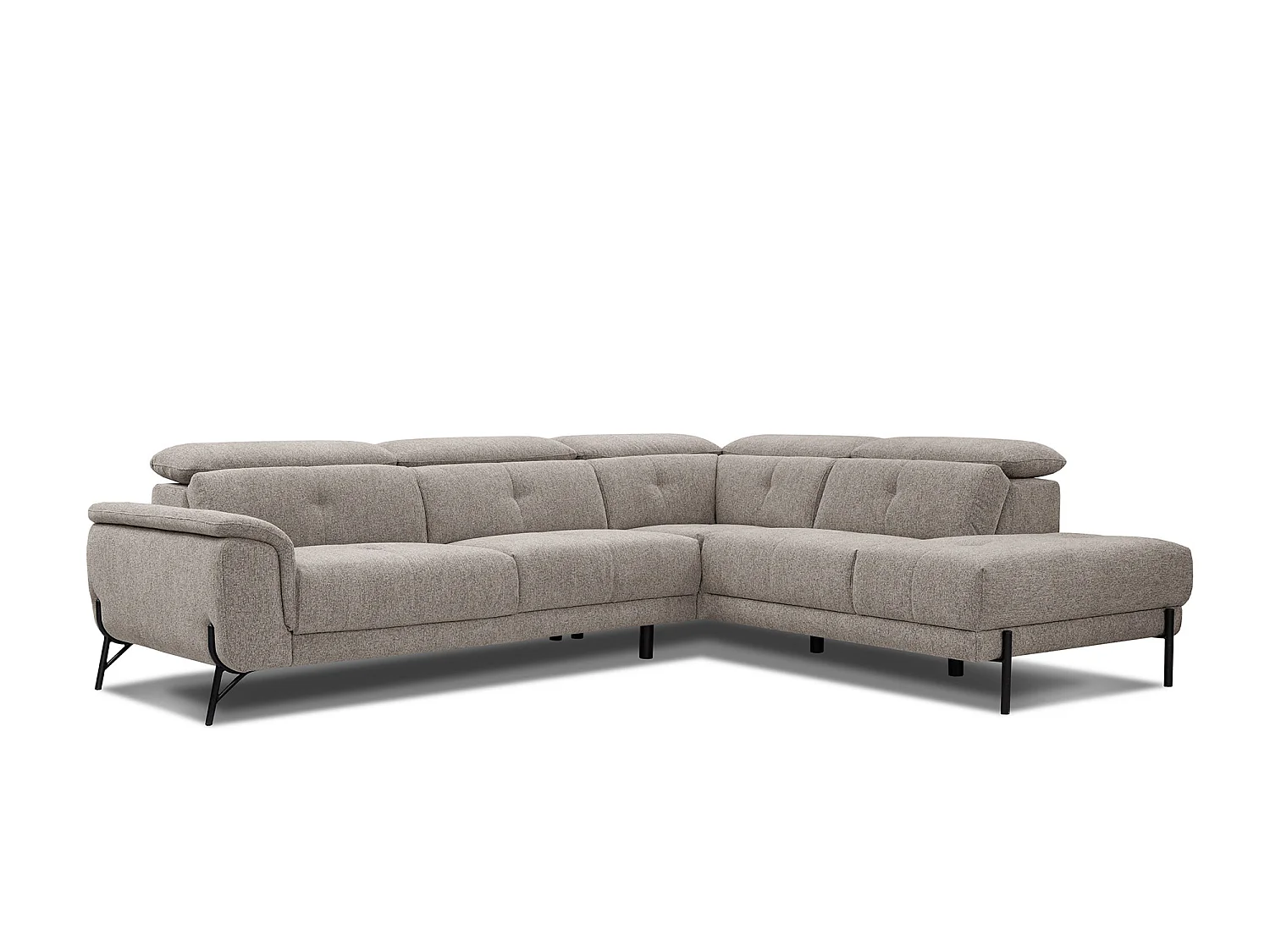 AVENA Ecksofa 5-Sitzer rechts mit verstellbare Kopfstützen, taupe