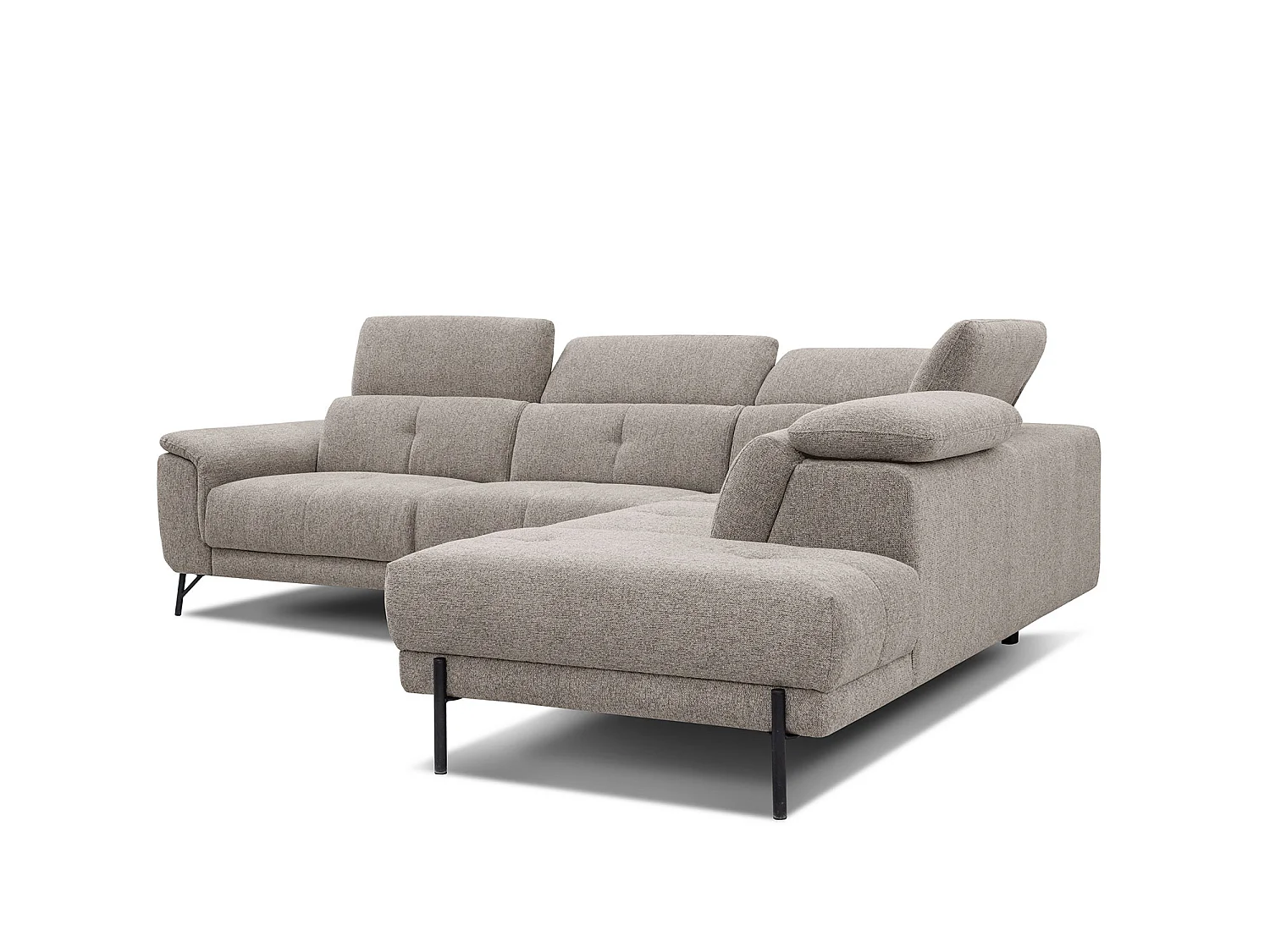 AVENA Ecksofa 5-Sitzer rechts mit verstellbare Kopfstützen, taupe