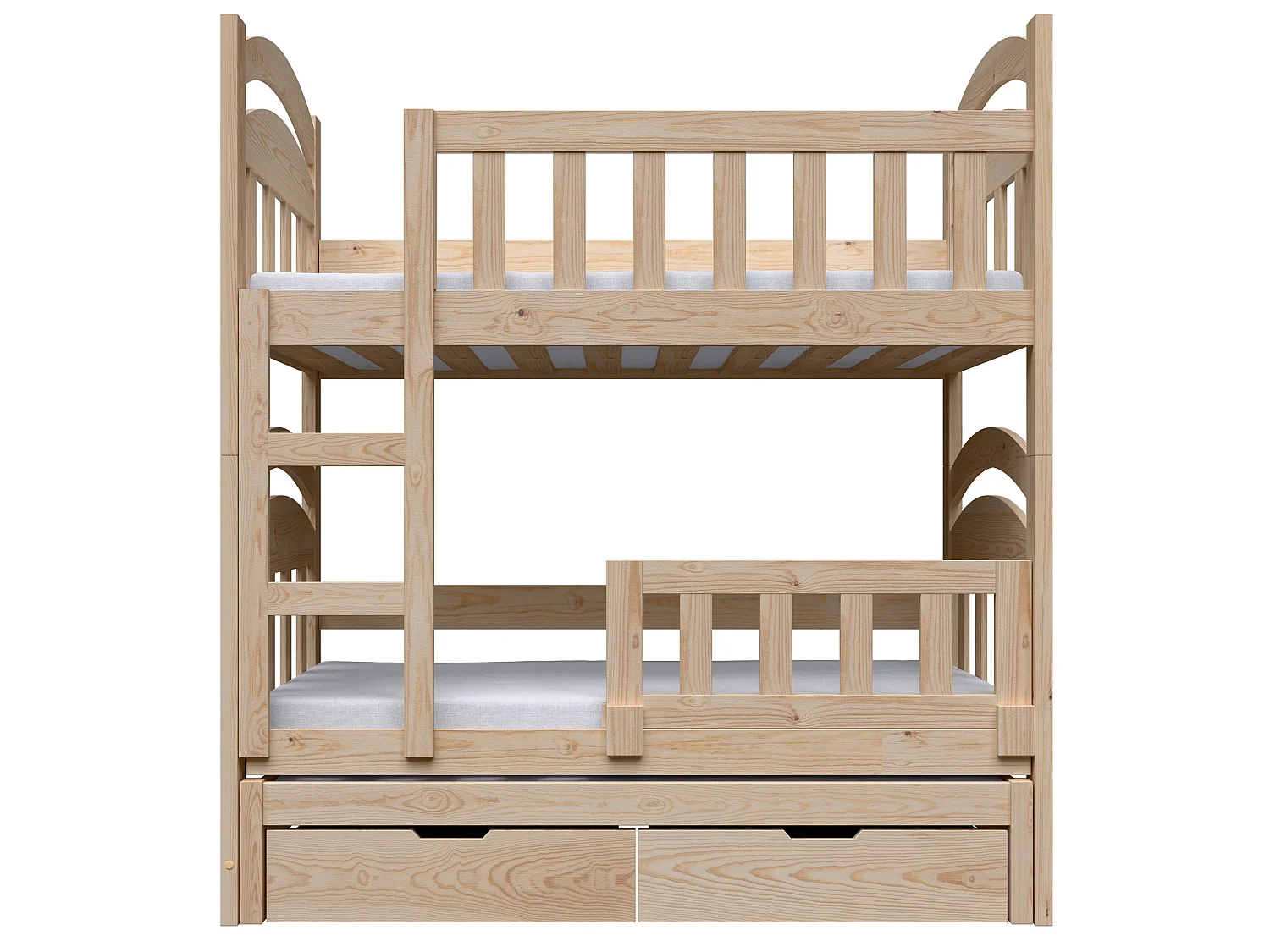 Stapelbed voor 3 personen met matrassen, 75x180 cm – Dopio
