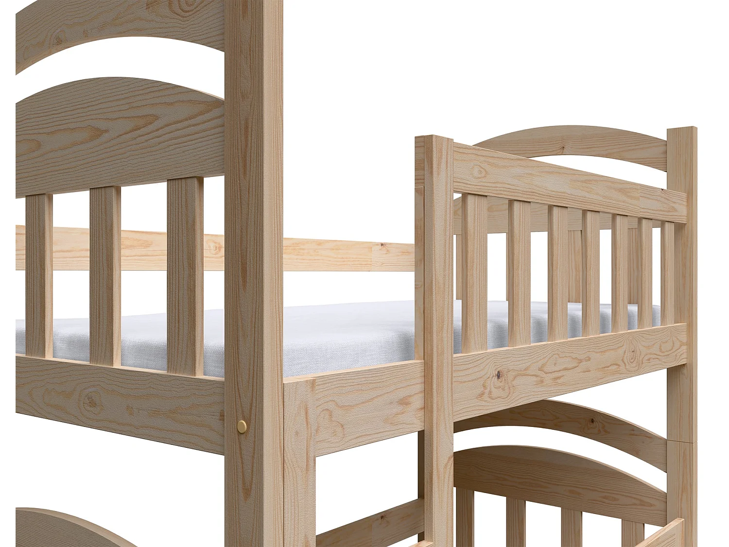 Stapelbed voor 3 personen met matrassen, 75x180 cm – Dopio