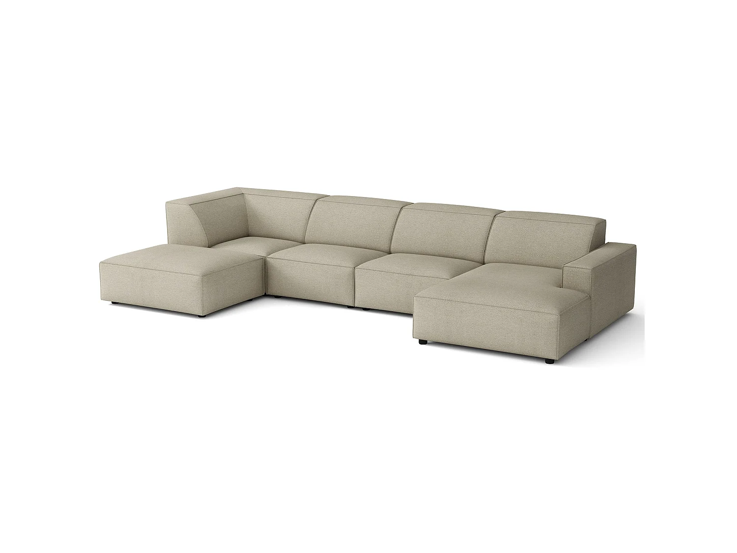Canapé d'angle - 366 cm - gauche - Chenille Grėge - Sellmo