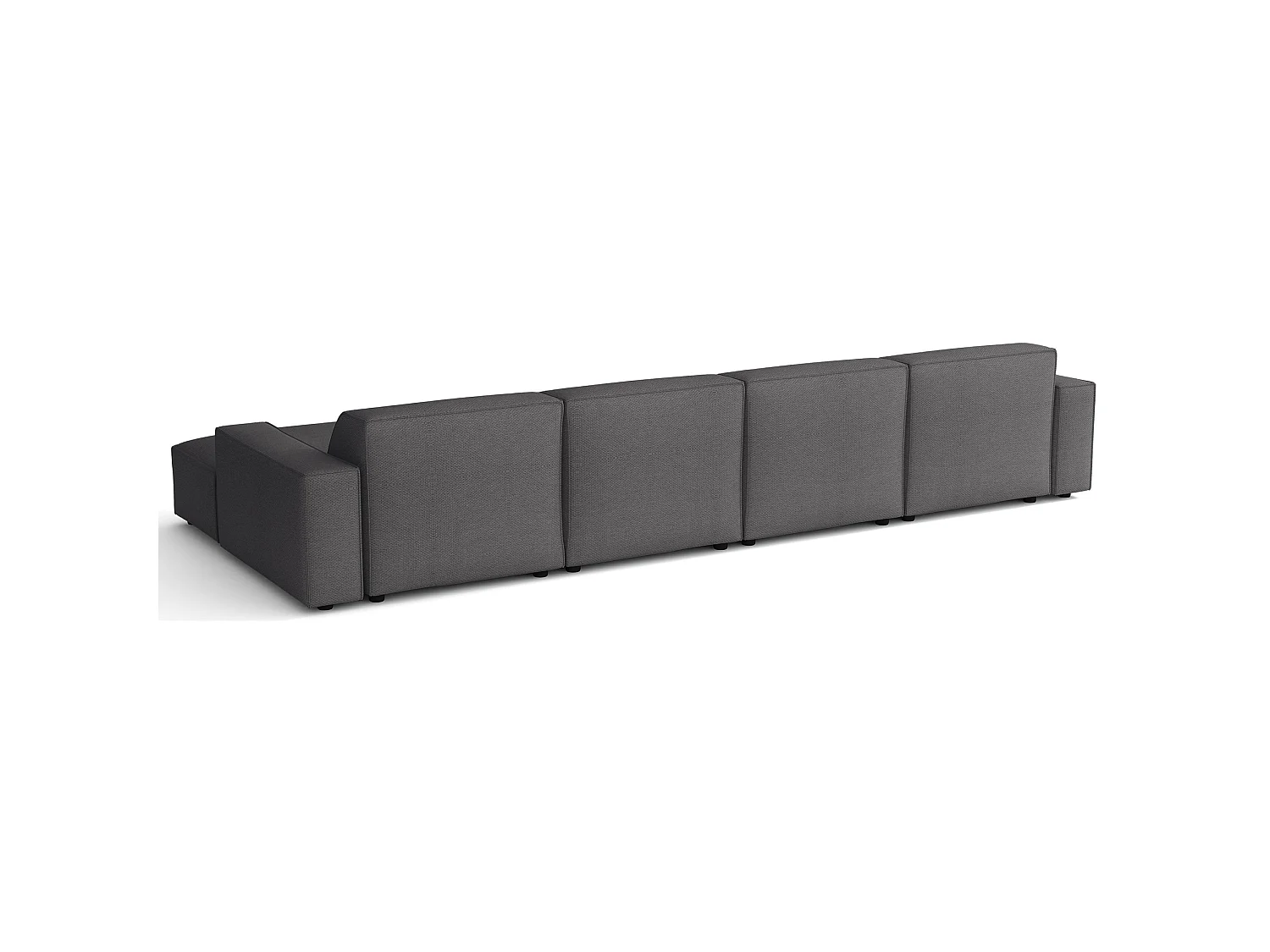 Canapé d'angle - 368 cm - Chenille Gris foncé - Sellmo