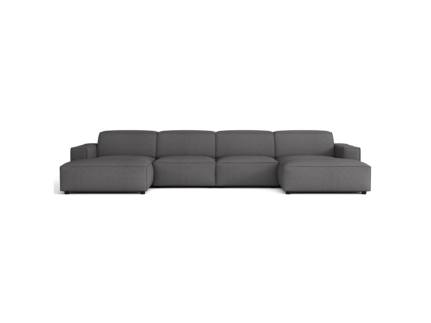 Canapé d'angle - 368 cm - Chenille Gris foncé - Sellmo