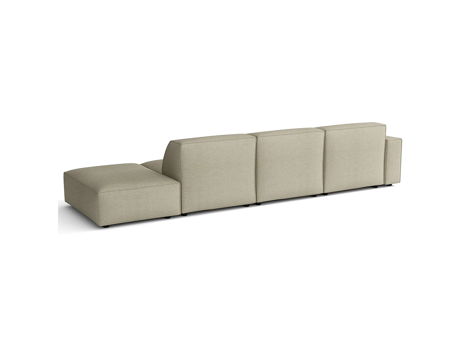Canapé d'angle avec un pouf - 344 cm - gauche - Chenille Grėge - Sellmo