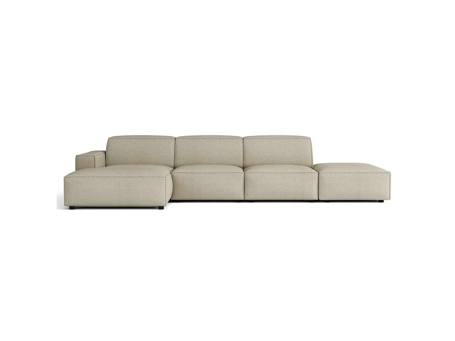 Canapé d'angle avec un pouf - 344 cm - gauche - Chenille Grėge - Sellmo