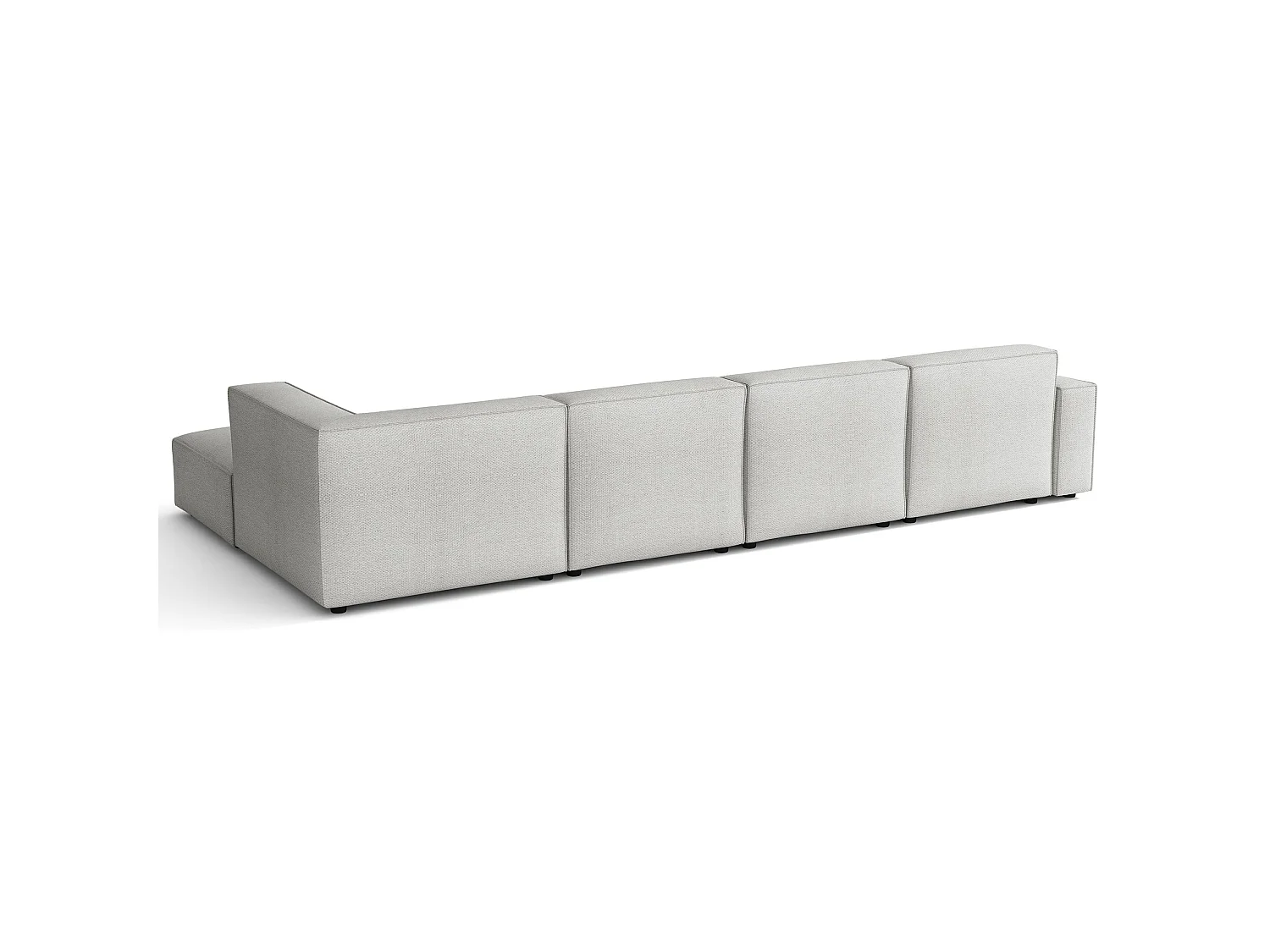 Hoekbank, chenille lichtgrijs, 366 cm – Sellmo