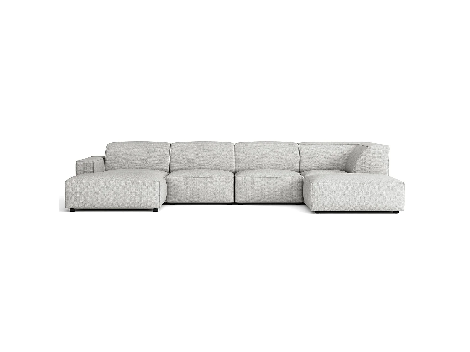 Hoekbank, chenille lichtgrijs, 366 cm – Sellmo