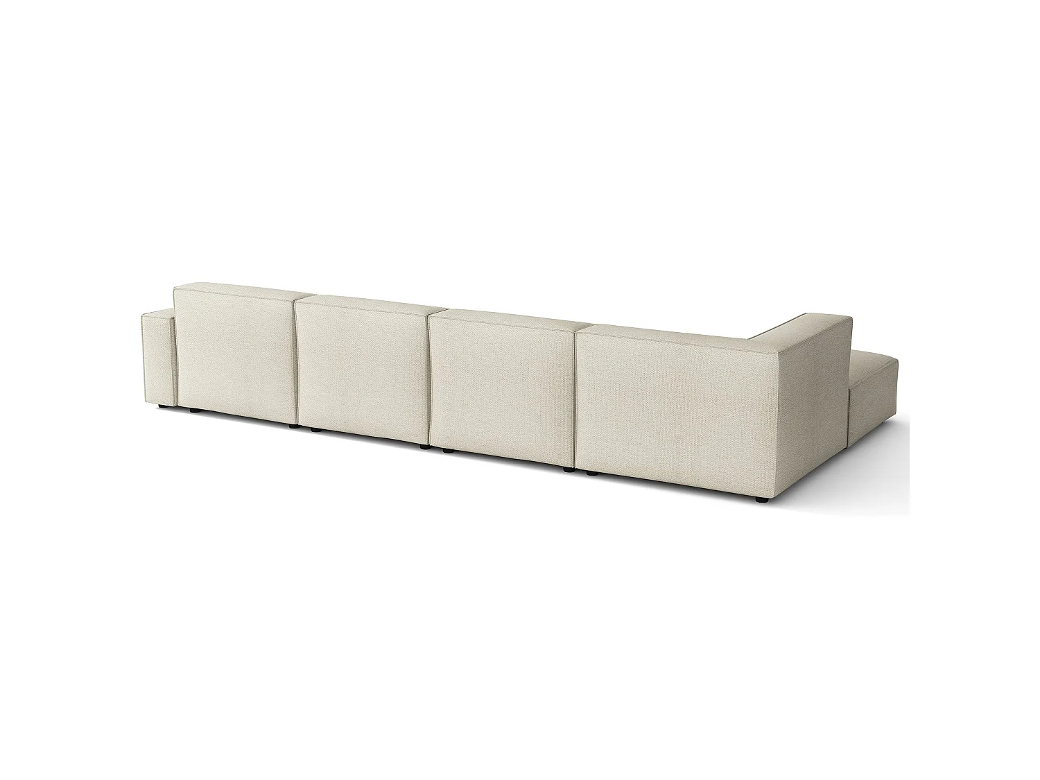 Canapé d'angle - 366 cm - gauche - Chenille Crème - Sellmo