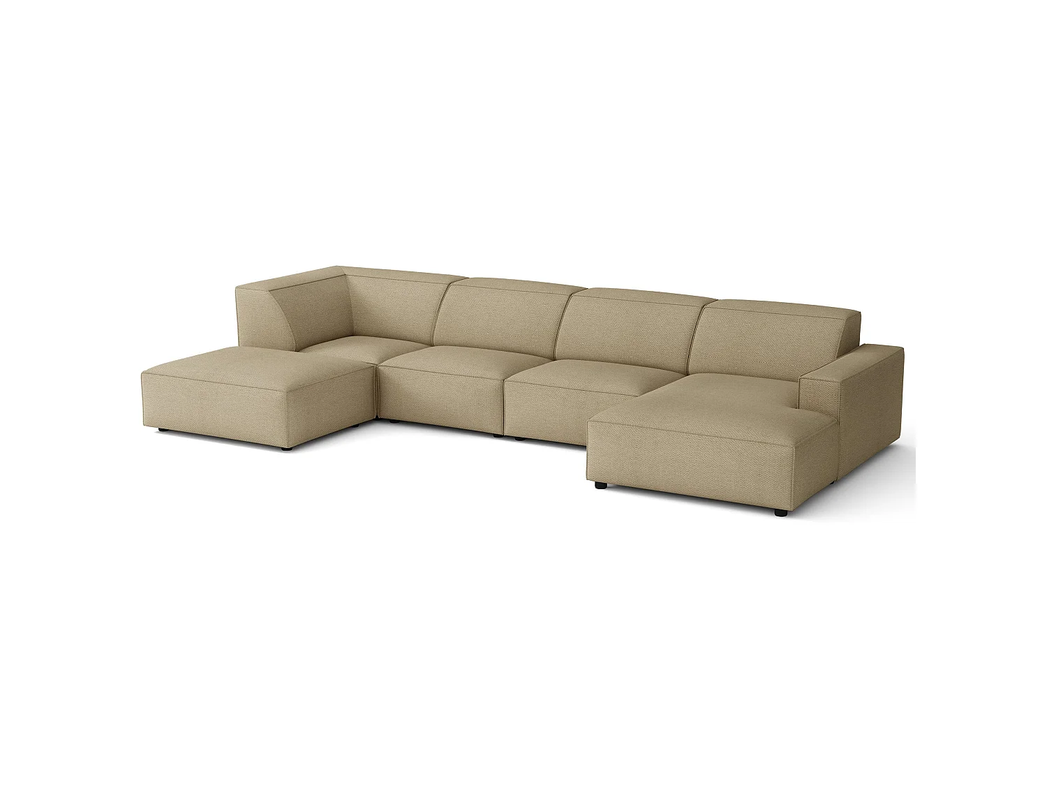 Canapé d'angle - 366 cm - gauche - Chenille Crème - Sellmo