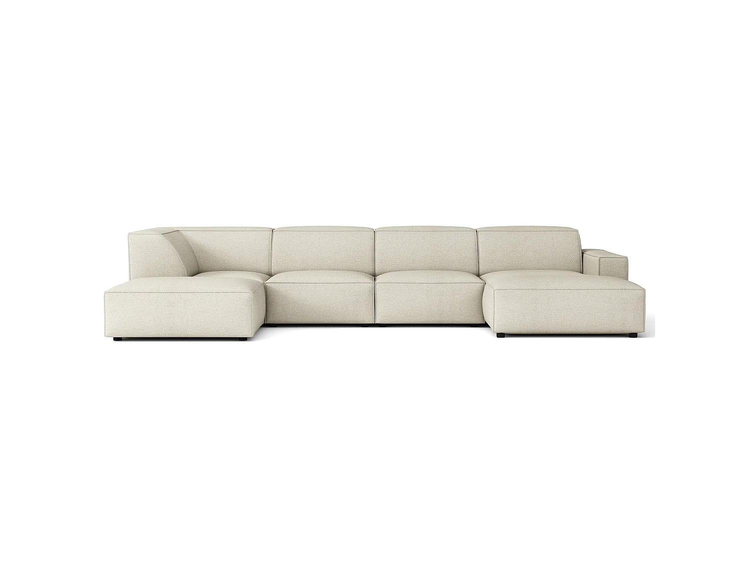 Canapé d'angle - 366 cm - gauche - Chenille Crème - Sellmo