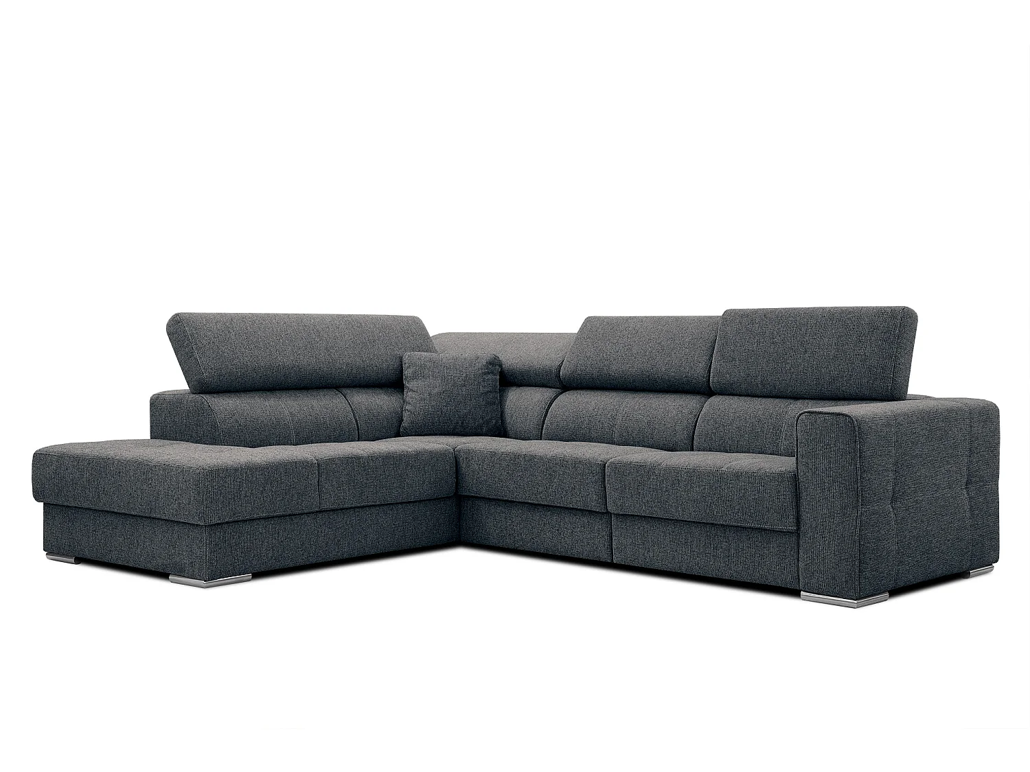 QUARTZ Ecksofa 5-Sitzer links, dunkelgrau