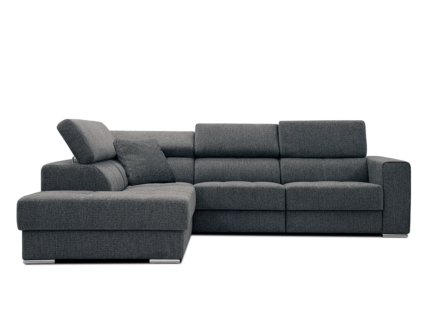 QUARTZ Ecksofa 5-Sitzer links, dunkelgrau