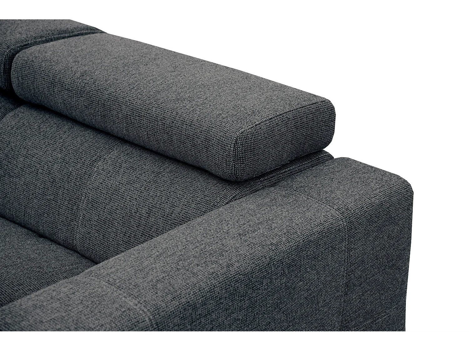 QUARTZ Ecksofa 5-Sitzer links, dunkelgrau