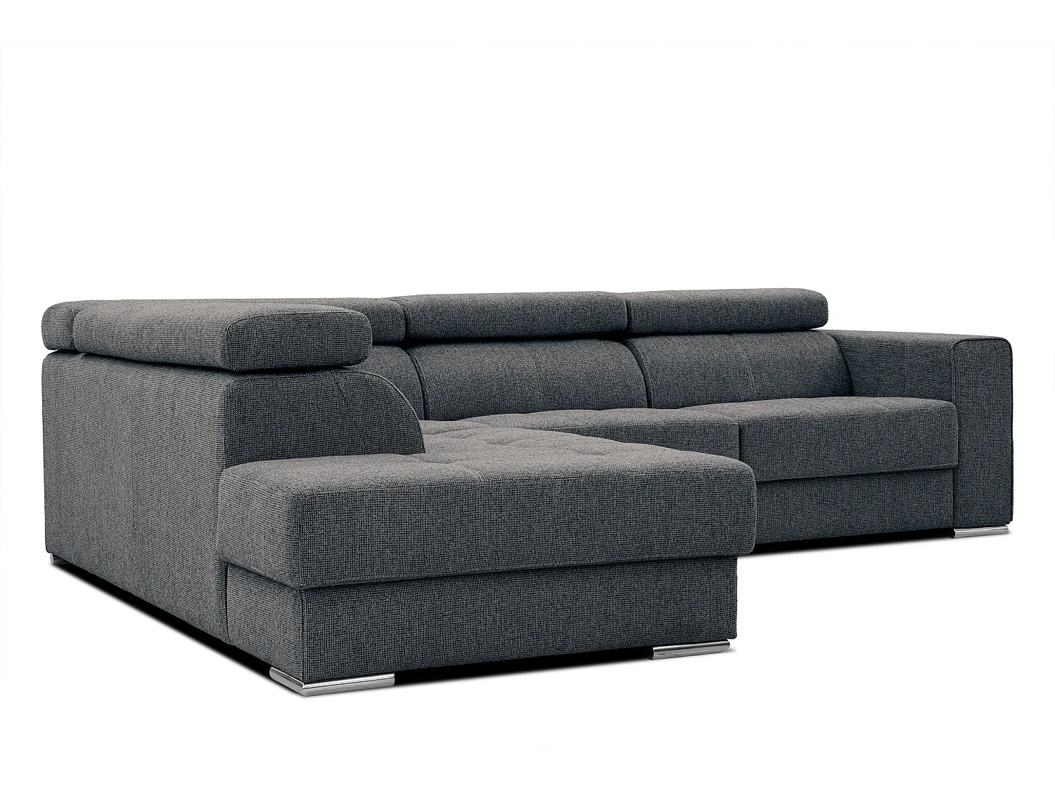 QUARTZ Ecksofa 5-Sitzer links, dunkelgrau