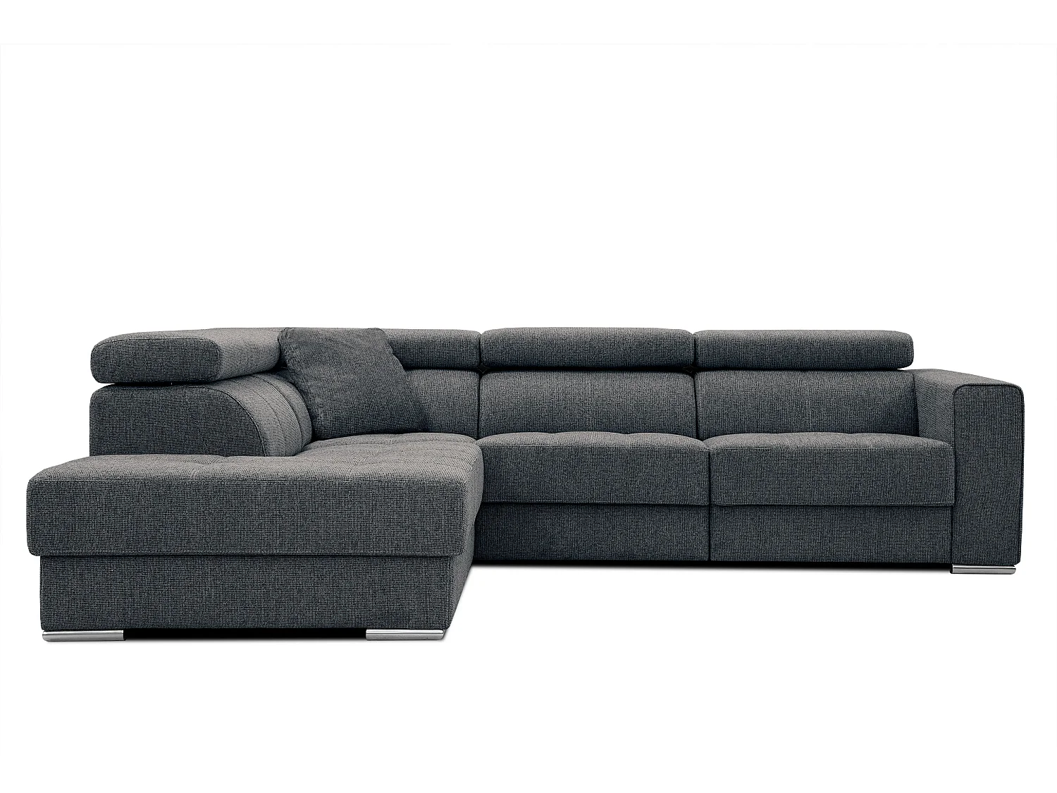 QUARTZ Ecksofa 5-Sitzer links, dunkelgrau