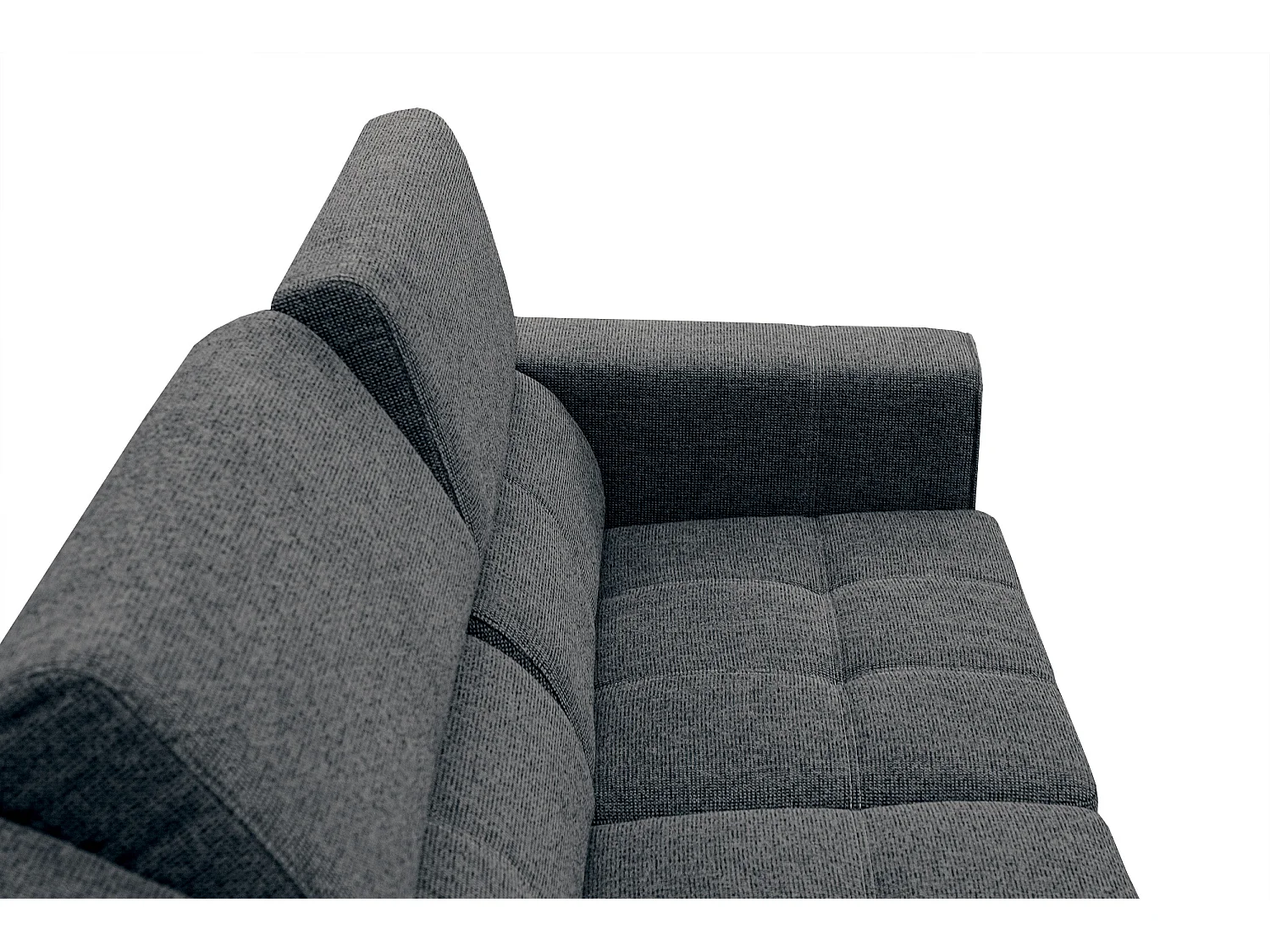 QUARTZ Ecksofa 5-Sitzer links, dunkelgrau