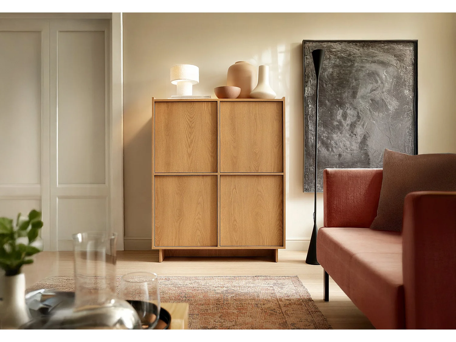 Aparador - 98 cm - efecto roble - Yasumi